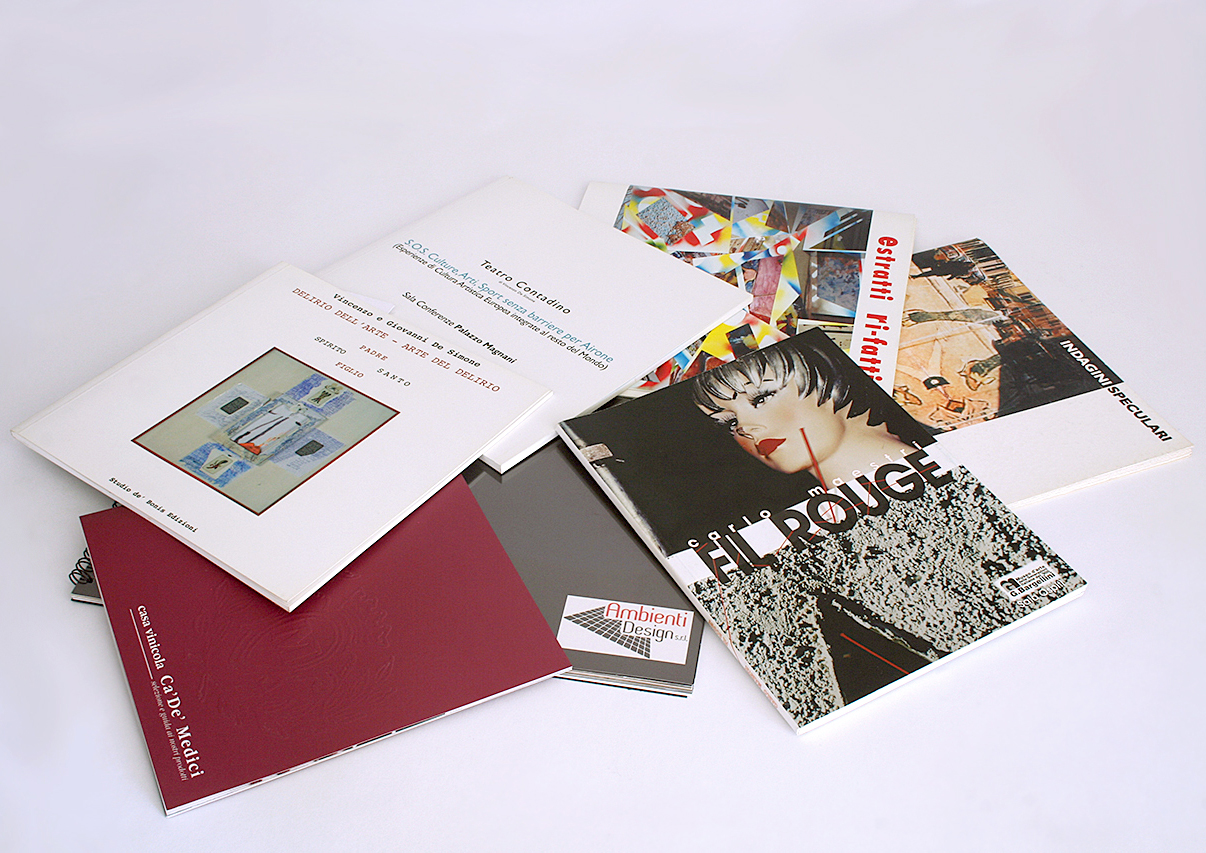Progettazione grafica e cura della stampa di cataloghi commerciali e d'arte