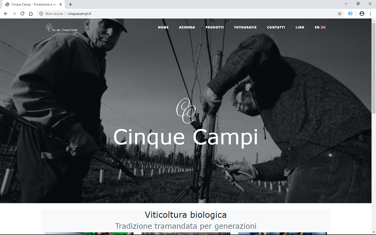 Progettazione e realizzazione sito web CinqueCampi
